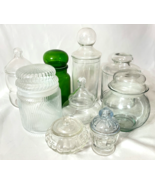 Mixed Lot of 9 Vintage Apothecary Pharmacy Vanity Jars with Original Lids - $65.78 CAD