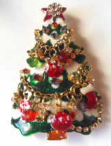 Vintage LATR 2GO &quot;Lunch at the Ritz&quot; Jeweled Christmas Tree Brooch/Pendant - £144.71 GBP