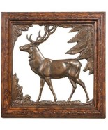Plaque MOUNTAIN Lodge Stag Silhouette Deer Resin Framed Hand-Cast Hand-P... - £219.39 GBP