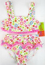 NWT Penelope Mack Girl&#39;s 2 Pc Colorful Retro Floral Swimsuit, 4, 6 or 6X - £12.36 GBP