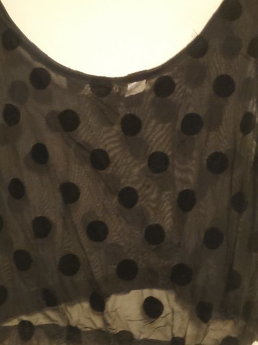 H&M Divided Crop Top, See-Through/Mesh/Transparent, Dot, Women's Size 10, Black Item image 2
