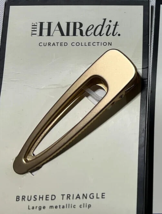 The Hair Edit Brushed Triangle Large Gold Metallic Hair Clip New - $10.22