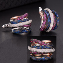 GODKI  Twist Braided Multicolor Full Mirco Pink Cubic Zirconia Setting European  - £65.33 GBP