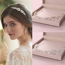Crystal Wedding Headband, Silver Gold Bridal Crown, Baroque Wedding Tiara, Rhine - £26.31 GBP