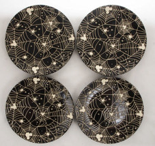 Set 4 Disney Mickey Mouse Halloween Spider Web Salad / Dessert Plates NE... - £43.79 GBP