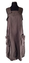 LILITH FRANCE AVANT GARDE SLEEVELESS Lagenlook Dress Brown Pockets Sz L - £79.13 GBP