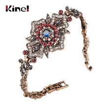 Fashion Women Hollow Flower Bangle Antique Gold Caucasus Ethnic Wedding ... - £7.19 GBP