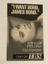 For Your Eyes Only Print Ad Advertisement TBS James Bond 007 TPA19 - £4.74 GBP