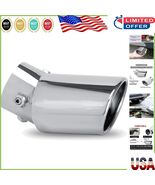 Universal Curved Exhaust Tailpipe Tips - 1.5-2.25 Inch Stainless Steel D... - $490.86 MXN