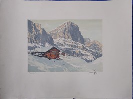 Signed HANS FIGURA Dolomiten, Tofana. Original Colored Etching - £125.26 GBP