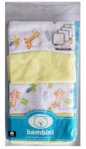 Baby 4 Pack Wash Cloth Set - £8.69 GBP