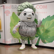 Gray Cabbage Leaf mascot costume character dressed with a Rash Guard and Shoe la - £969.15 GBP