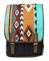 Western Handwoven Saddle Blanket Rug Navy Canvas Carry-On Travel Bag 18SKB62 - £125.26 GBP