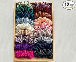 SIMMI Classic Satin Silk Scrunchies For Women And Girls Set Of 12 Scrunchie - $475.89 MXN