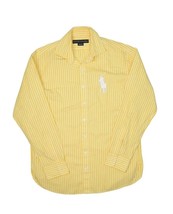 Ralph Lauren Black Label Striped Shirt Womens 6 Yellow Pinstripe Button ... - £29.63 GBP
