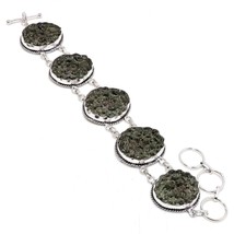 Green Moldavite Gemstone Handmade Ethnic Gifted Bracelet Jewelry 7-8&quot; SA 961 - £7.85 GBP