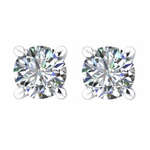 1.50 CT VVS1-G Lab-Grown Diamond Round In 14K White Gold Wedding Stud Earrings - £559.24 GBP