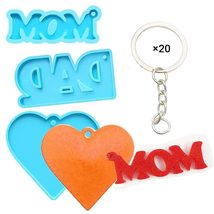 3Pcs Father&#39;s Day Birthday DAD Pendant Mould Key Chain MOM Keychain Mold... - £11.09 GBP