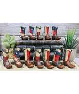 Pack of 12 Western Patriotic Texas Cowboy Faux Leather Boots Keychain Fi... - $62.47 CAD