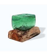 Molton Recycled Beer Bottle Glass Square Bowl On Wooden Stand - £37.75 GBP