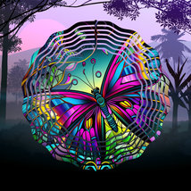 Beautiful Iridescent Butterfly Wind Spinner 10&quot; /w FREE Shipping - £19.75 GBP