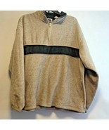 Unbiased Basic Reservoir Mens Sz M 1/2 Zip Fleece  Tan Gray Shirt Top - $17.77