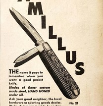 1947 Camillus Steel Buck Knife Advertisement Vintage Hunting Supply New ... - $19.99