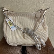 NWT The SAK Purse Ivory Knit Crochet Gold Chain Strap Detachable Crossbody - £35.10 GBP