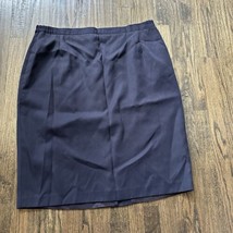 Women Navy Blue Lined Skirt Size 22W 40x28&quot; Polyester Blend Elastic Butt... - $12.99