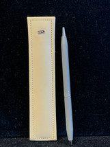 Vtg Cross Pretty Gray Pen In BFC Off White Leather Purse Sheath Case - £23.94 GBP