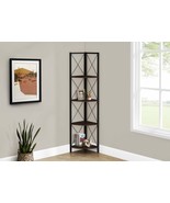 Modern 4-Tier Corner Bookshelf - Brown &amp; Black Etagere for Office/Bedroom - $200.58 CAD