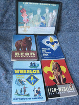 Vintage 50&#39;s &amp; 60&#39;s Boy Scout Books Webelos, Bear, Lion-Webelos, Framed Plaque  - £19.66 GBP