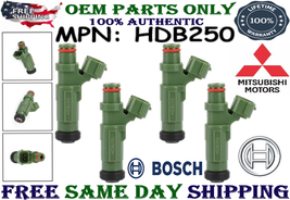OEM NEW Bosch x4 Fuel Injectors for 2004-2007 Mitsubishi Lancer 2.0L I4 P#HDB205 - £195.45 GBP
