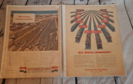 Lot/2 Magazine Ads Pennsylvania Railroad Diesel Powered Move a Division ... - £9.33 GBP