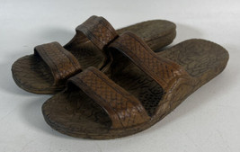 Pali Hawaii Unisex Sandals Sz 9 Hawaiian Strap Jandal Brown Slip On Waterproof - £9.41 GBP