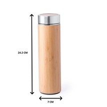 Eco-Friendly Bamboo Water Bottle, Stainless Steel Flask  With Jute Bag - $31.67