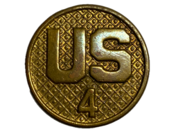 CIRCA 1919-1937, U.S. ARMY, US, 4th REGIMENT, TYPE II, COLLAR DISK - $284.31 MXN