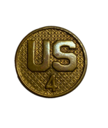 CIRCA 1919-1937, U.S. ARMY, US, 4th REGIMENT, TYPE II, COLLAR DISK - $15.00