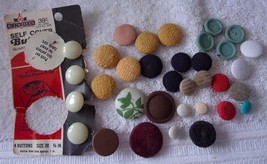 Vintage Assorted Sizes Covered Buttons Lot of 34 #8 - £2.35 GBP