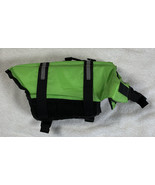 Dog Life Jacket Floatation Safety Vest Green Medium PVC Nylon Swimming - £14.99 GBP