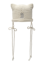 MLB Korea Summer Ribbon Meow Cat Beanie Hat Boston RedSox Casual Lifesty... - $64.95