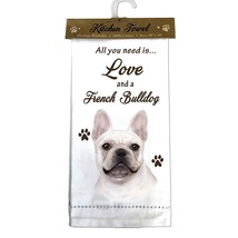 E&amp;S Pets French Bulldog Kitchen Towels, Off-white - £12.67 GBP