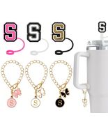 Nuozme Straw Cover Caps 6pcs w/ Initial Butterfly Charms for Stanley 30/... - $178.97 MXN