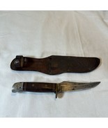 Vtg. Western U.S.A. W39 Hunting, Skinning Fixed Blade Knife &amp; Leather Sh... - £35.04 GBP