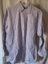 Men's Jos. A. Bank Dress Shirt Checkered Size Medium Long Sleeve Church - $14.99