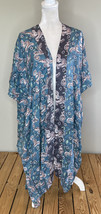 loft outlet NWT $54.99 women’s open front Pattern robe cardigan one sz blue d10 - £13.41 GBP