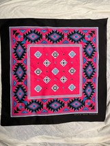 Wamcraft Southwestern Pink Black Bandana 50% Cotton 50% Polyester Made i... - $9.90