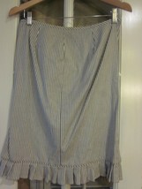 Willi Smith Women&#39;s Gray Grey Striped Skirt With Ruffle Hem Size 8 Brand... - $29.99