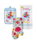 Pioneer Woman Flowering Frontier Kitchen Towel Potholder Oven Mitt Flora... - $19.93