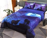 Wolf Bedding Sets Queen For Boys And Girls, 5 Piece Wolf Comforter Set B... - $71.99